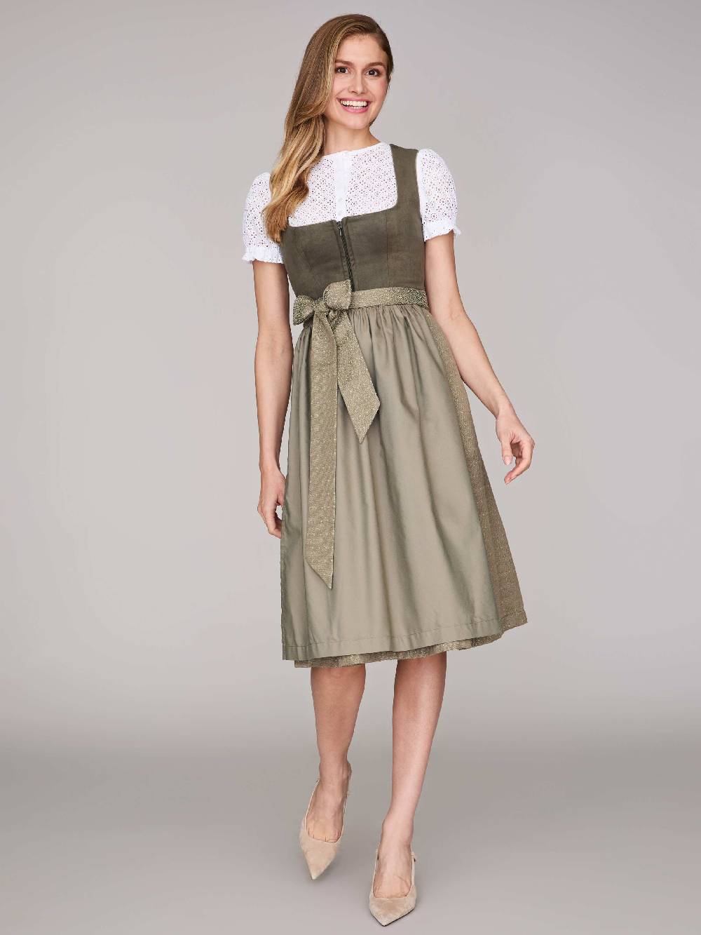 Limberry Moosgrünes Dirndl mit Velours-Mieder - ISOBEL MOSSY GREEN Outlet
