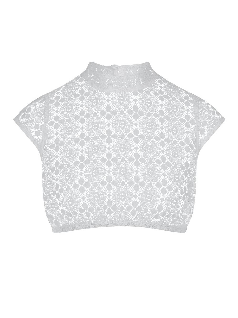 Limberry Hochgeschlossene weiße Dirndlbluse - MARA im Angebot