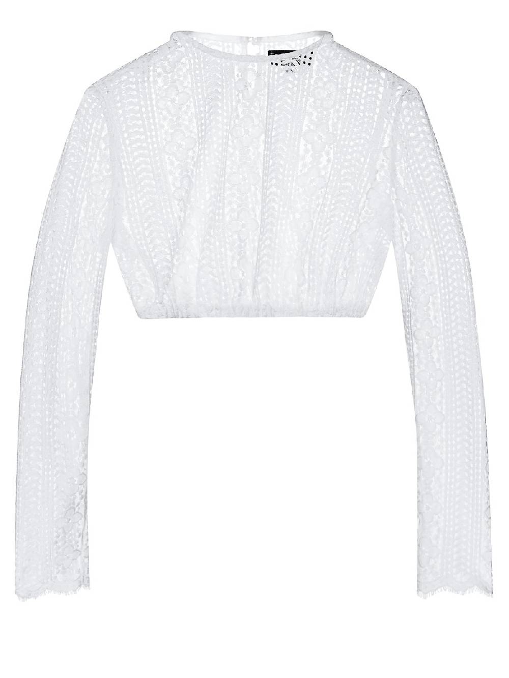 Limberry Hochgeschlossene Spitzen Dirndlbluse - ANEMONE WEISS Limitierter Zeitrabatt
