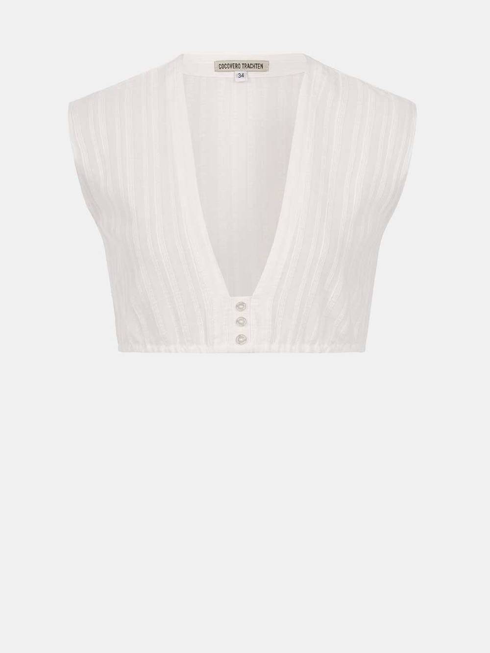 Limberry Weiße Dirndlbluse - KELLY STRIPPED COTTON WHITE Fabrik Onlineshop
