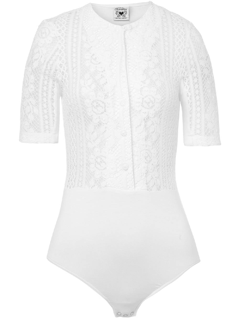 Limberry Weißer Trachtenbody mit floralem Muster - CHIQUITA Online Shopping