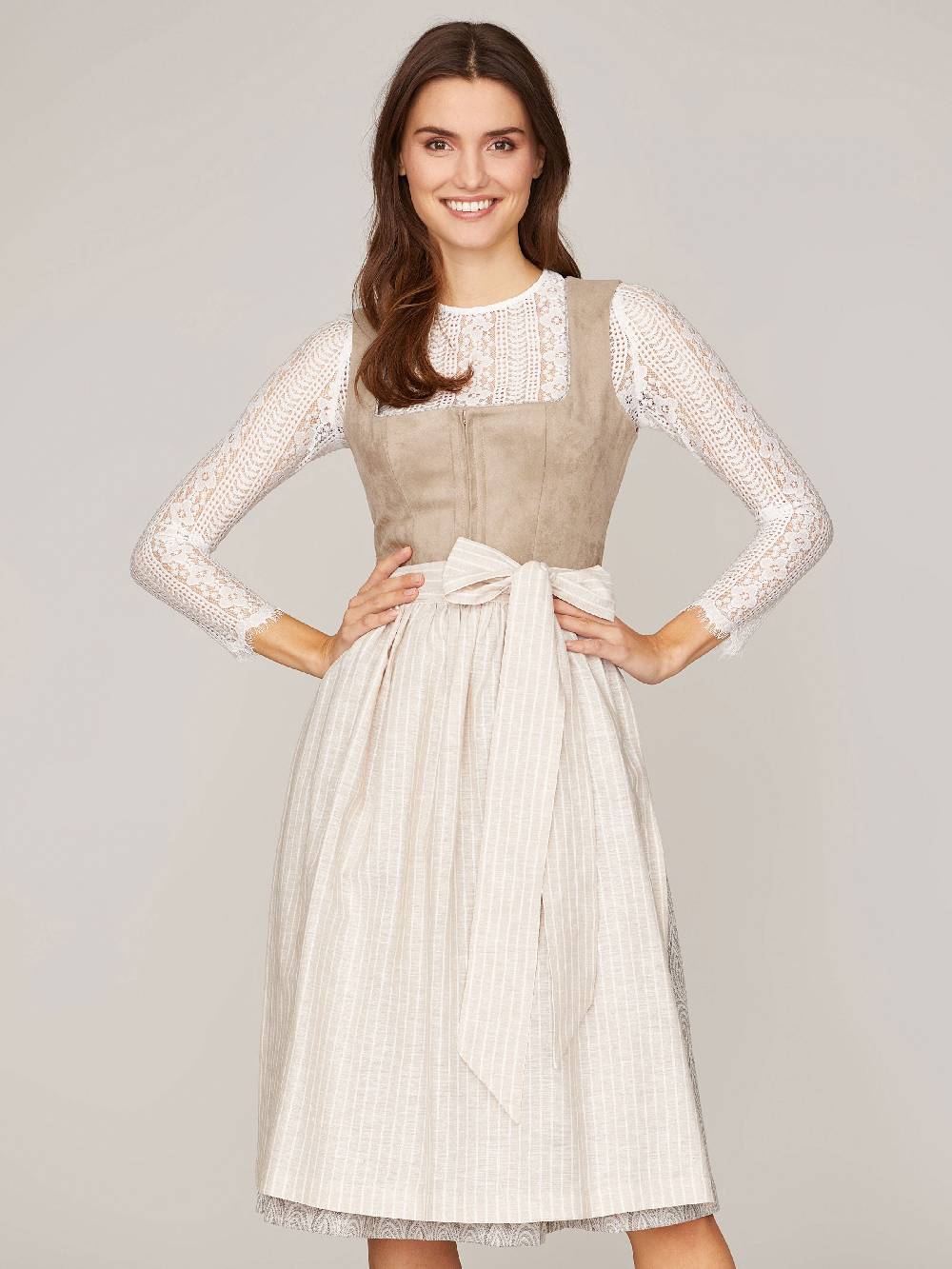 Limberry Hellbeiges Dirndl im Animalprint - KIRA SAND Saisonschlussverkauf