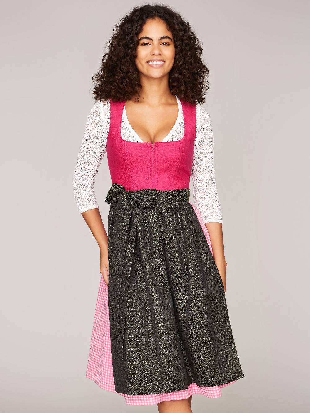 Limberry Pinkes Dirndl mit Leinen-Mieder - MIRANDA PINK Weihnachtsangebot