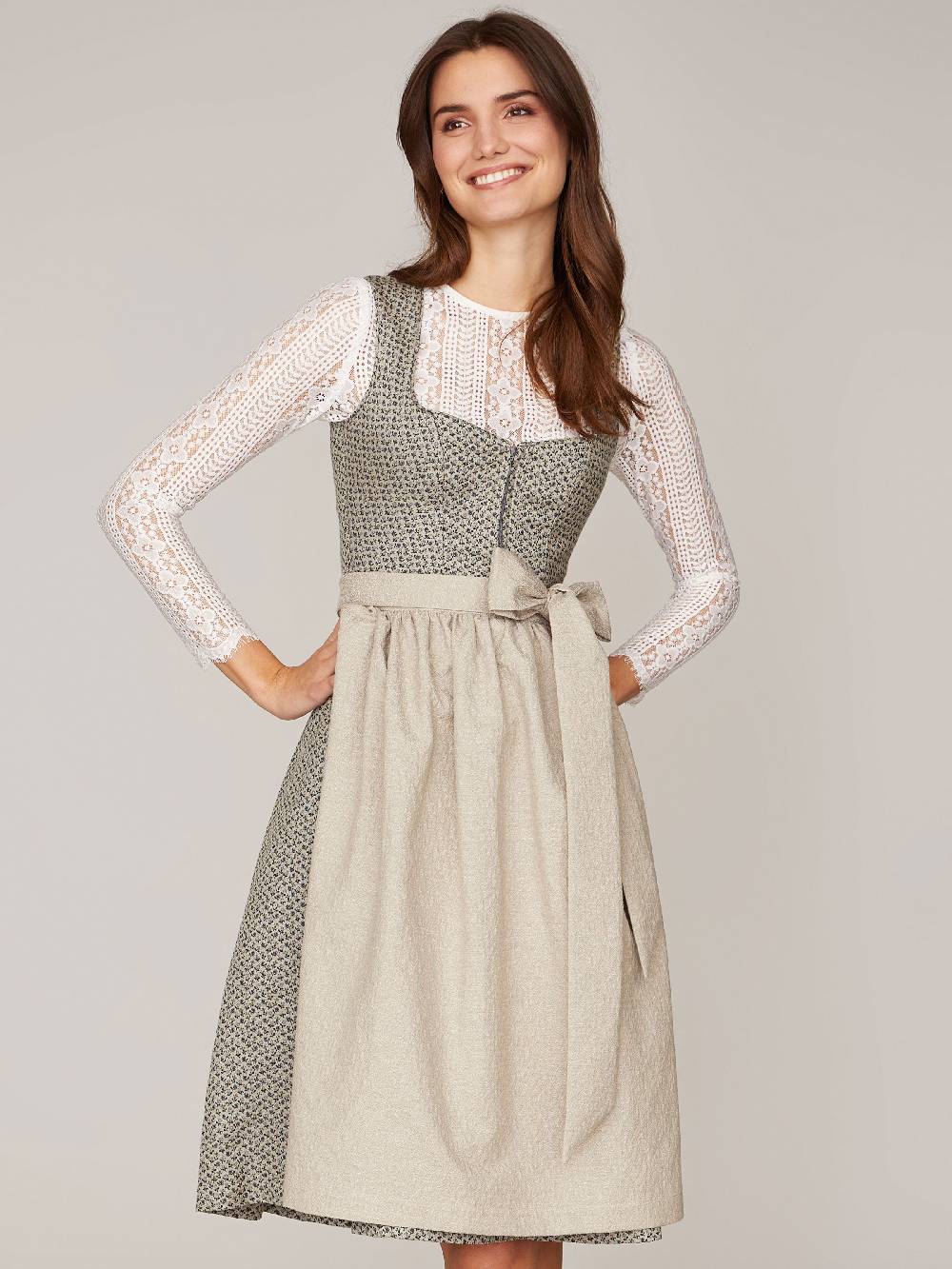 Limberry Beige-Blaues Dirndl - ANNE SMOKE BLUE