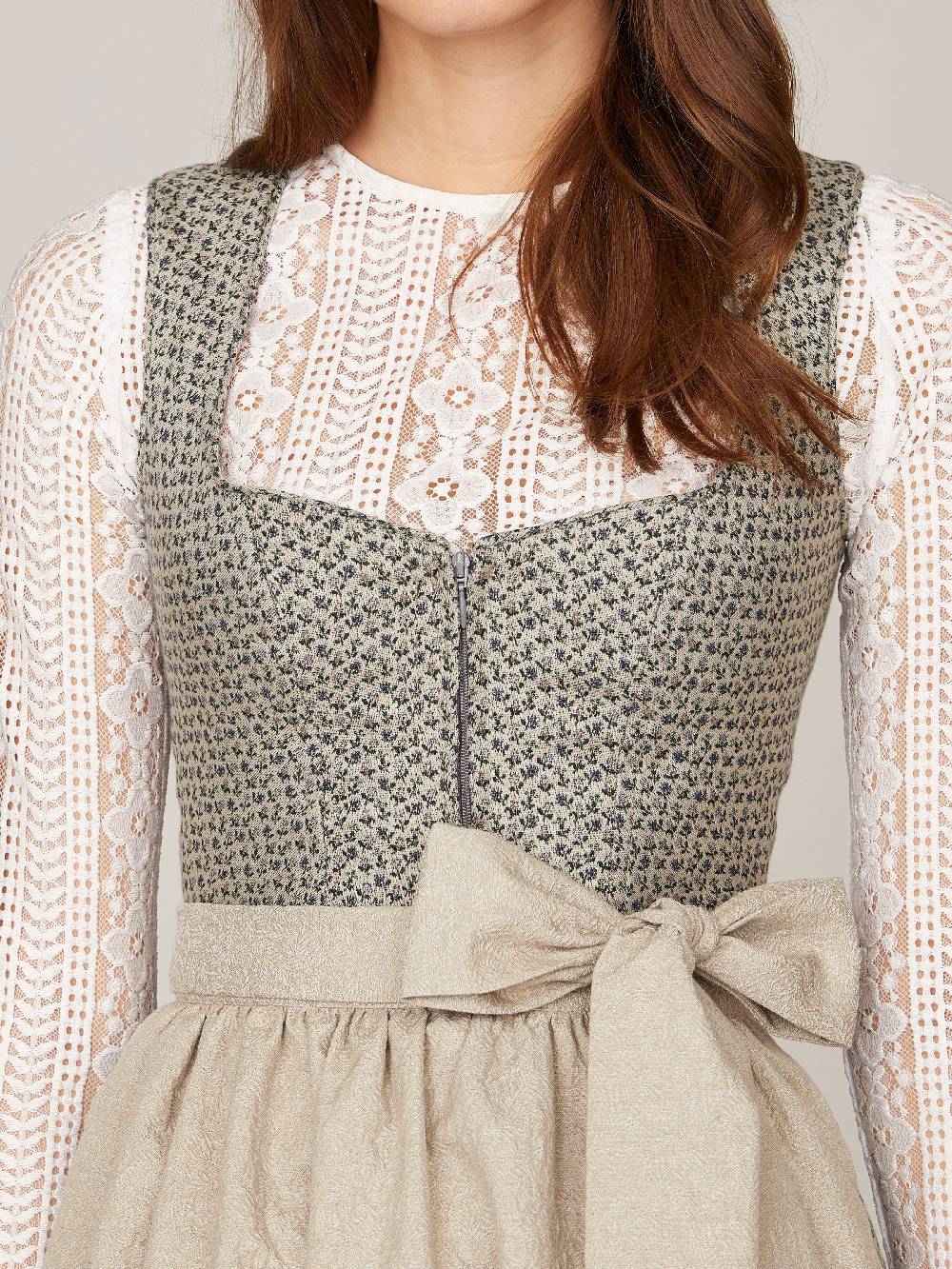 Limberry Beige-Blaues Dirndl - ANNE SMOKE BLUE Lagerräumung