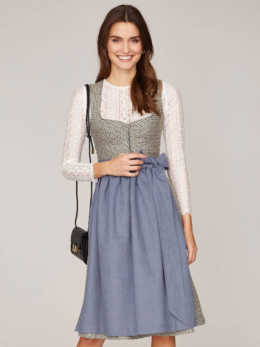 Limberry Beige-Blaues Dirndl - ANNE SMOKE BLUE Lagerräumung