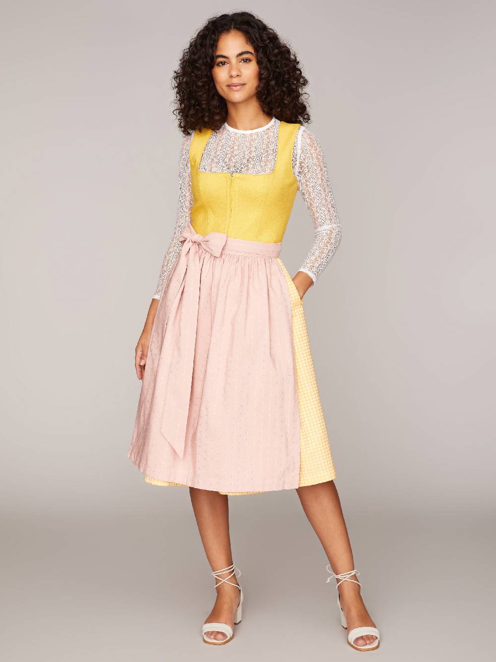 Limberry Gelbes Dirndl mit Leinen-Mieder - MIRANDA YELLOW Neueste Mode