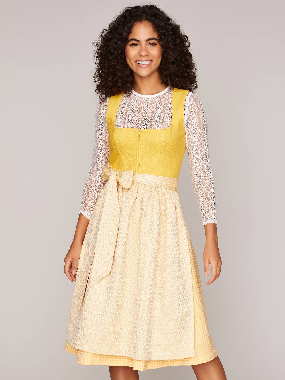 Limberry Gelbes Dirndl mit Leinen-Mieder - MIRANDA YELLOW Neueste Mode