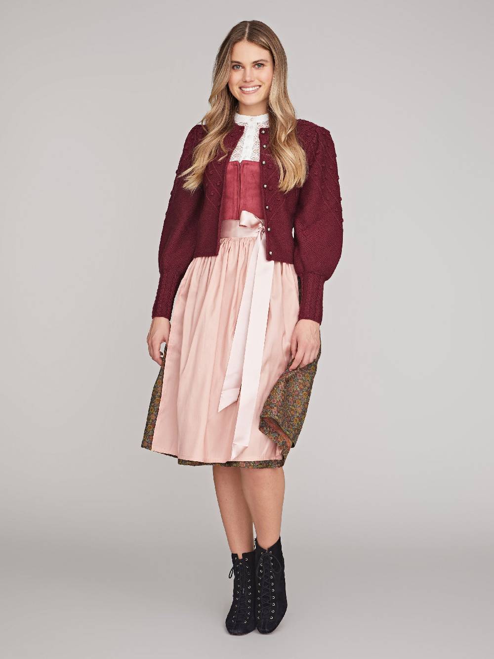 Limberry Weinrote Strickjacke mit Puffarm - MIA Online Outlet
