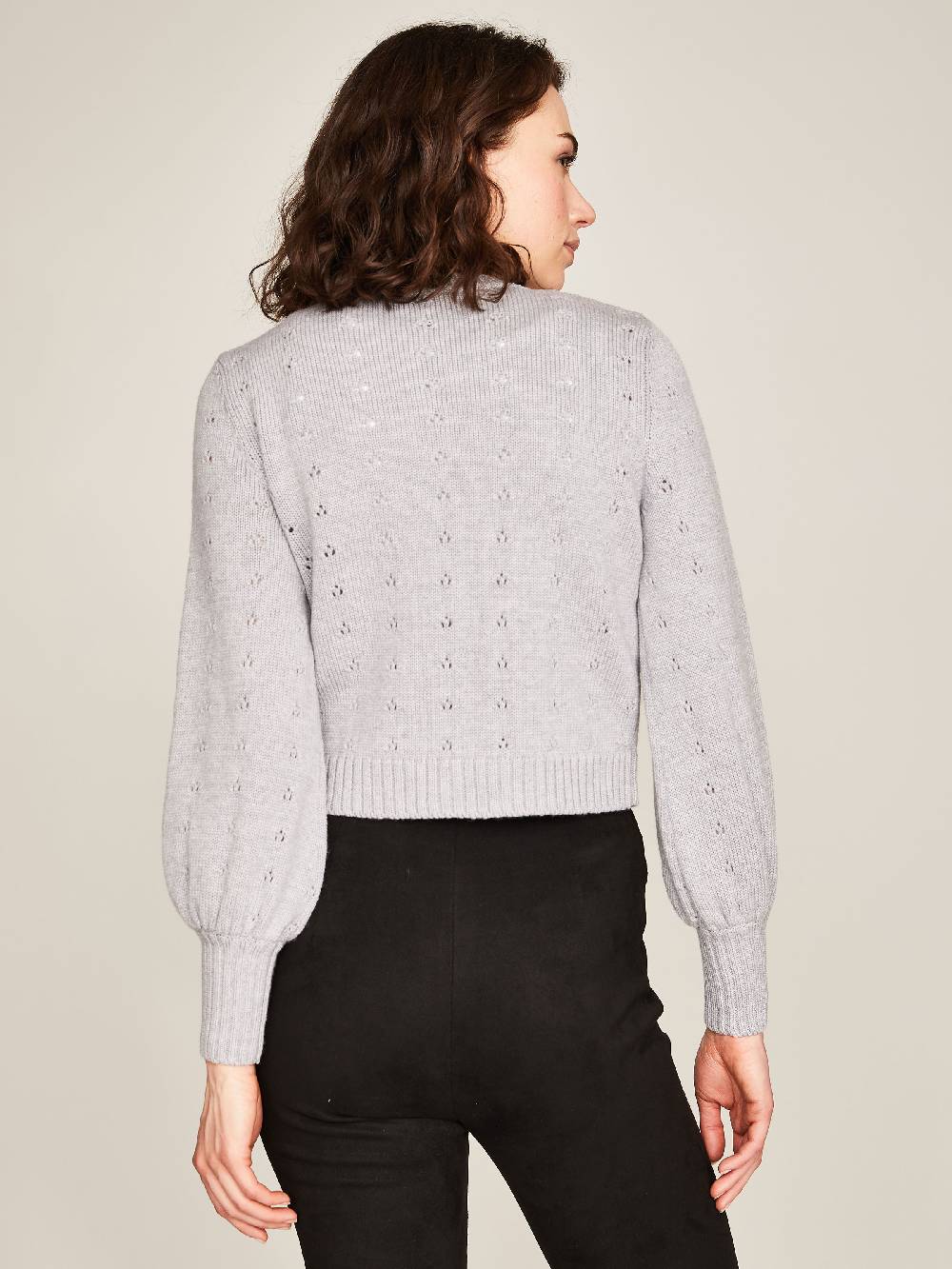 Limberry Graue Strickjacke mit Lochmuster - EMILIA Angebote