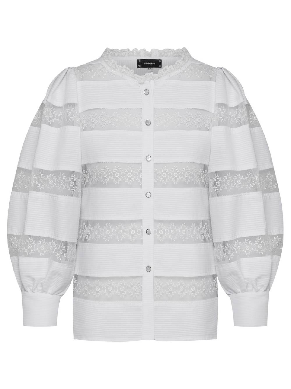 Limberry Weiße Bluse mit Spitzeneinsätzen - LOU Rabatt