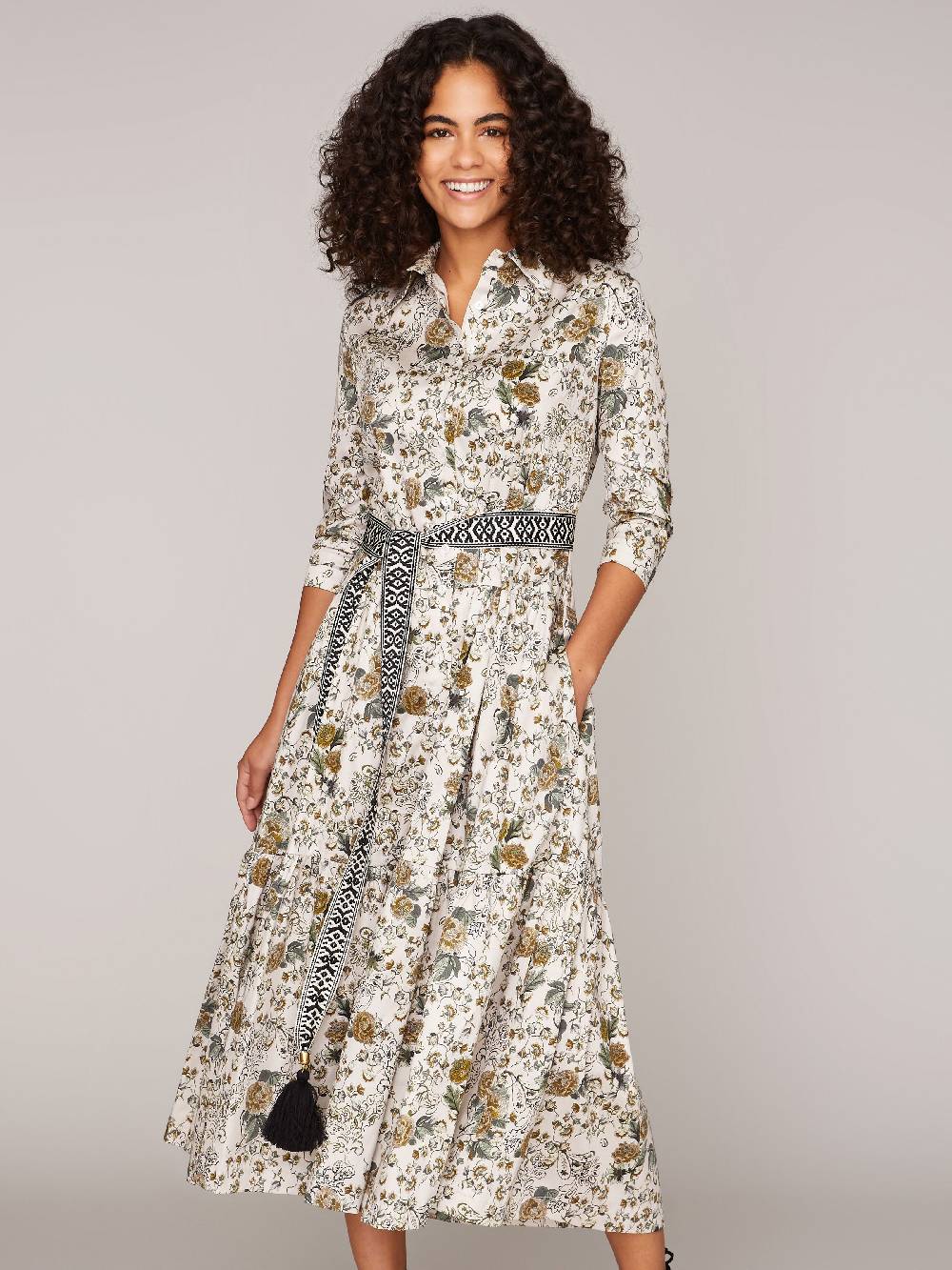 Limberry Geblümtes Kleid mit Taillengürtel - KIMI Preisnachlass