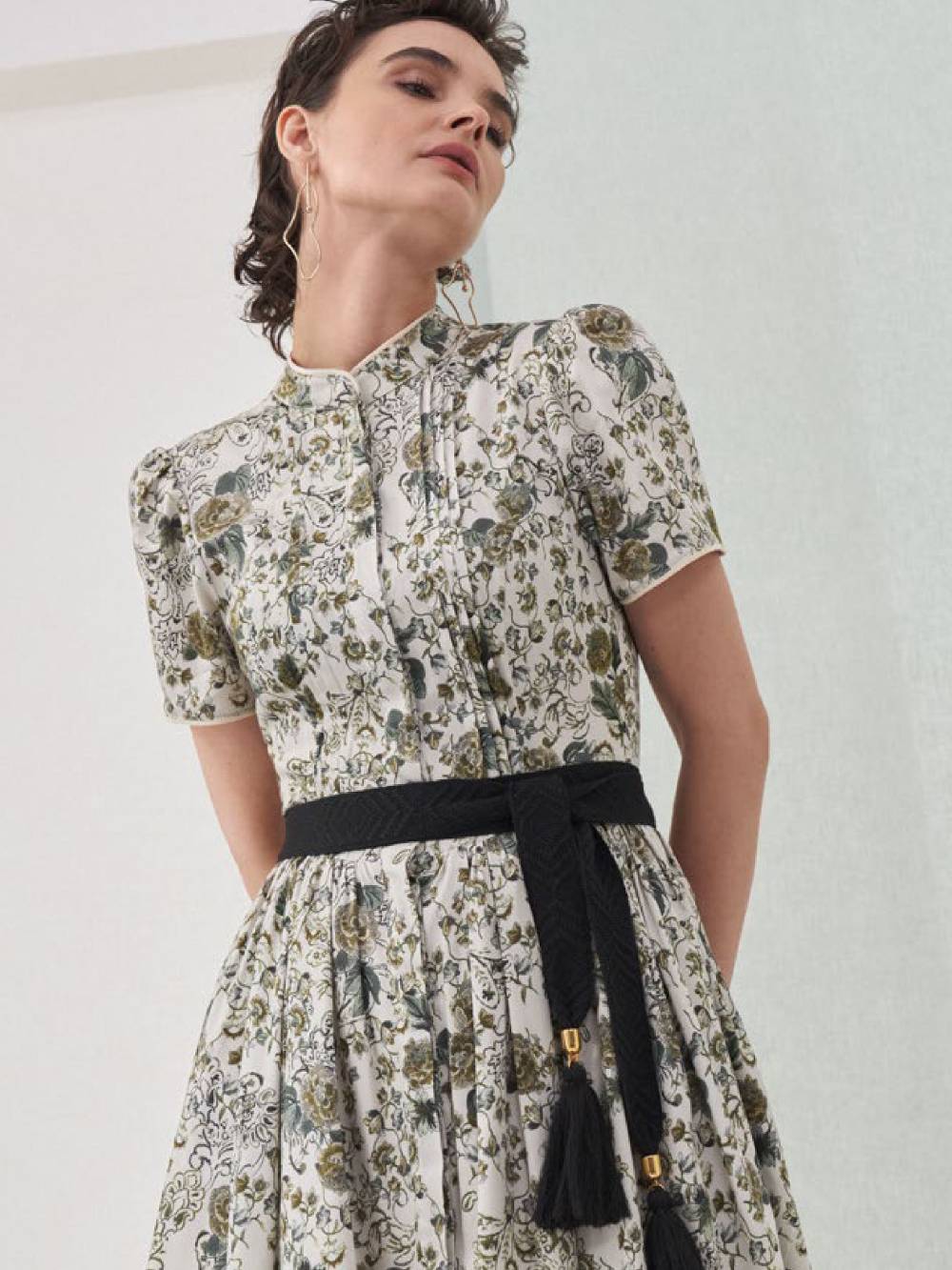 Limberry Geblümtes Kleid mit Taillengürtel - KIMI Preisnachlass