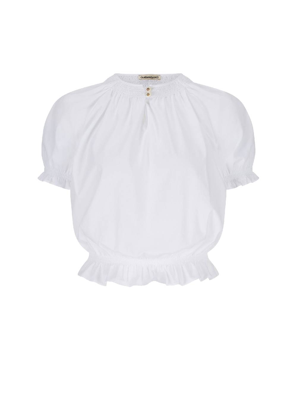 Limberry Weiße Kurzarm-Bluse - LIBERTY REINWEISS Große Rabatte