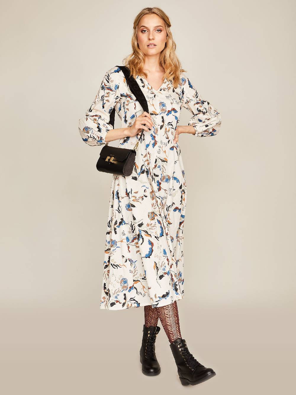 Limberry Cremeweisses Kleid mit Blumenmuster - 176240-3908 Letzte 3 Tage