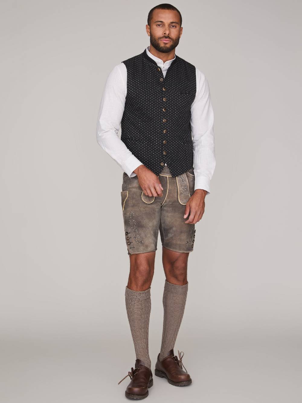 Limberry Schwarze Trachtenweste mit Streublumenmuster - MAXIMILIAN CHARCOAL Discount Store für neue Produkte
