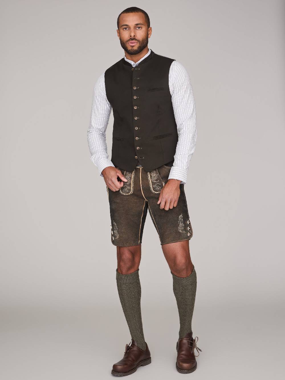Limberry Dunkelgrüne Trachtenweste - FELIX DARK KHAKI Fabrikladen