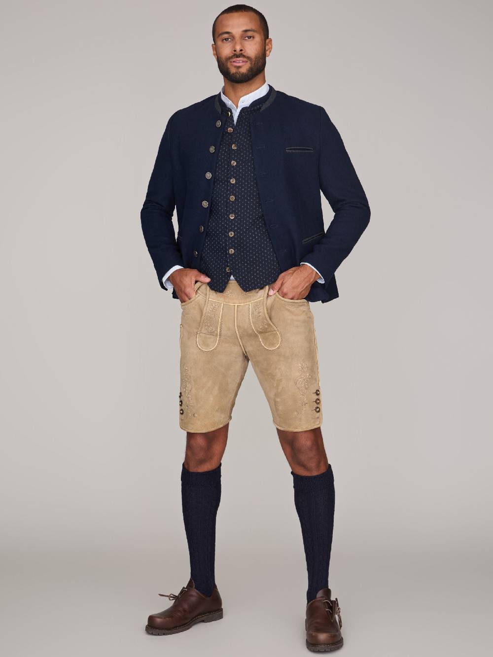 Limberry Dunkelblauer Trachtenjanker - VALENTIN DARK NAVY Speichern exportieren