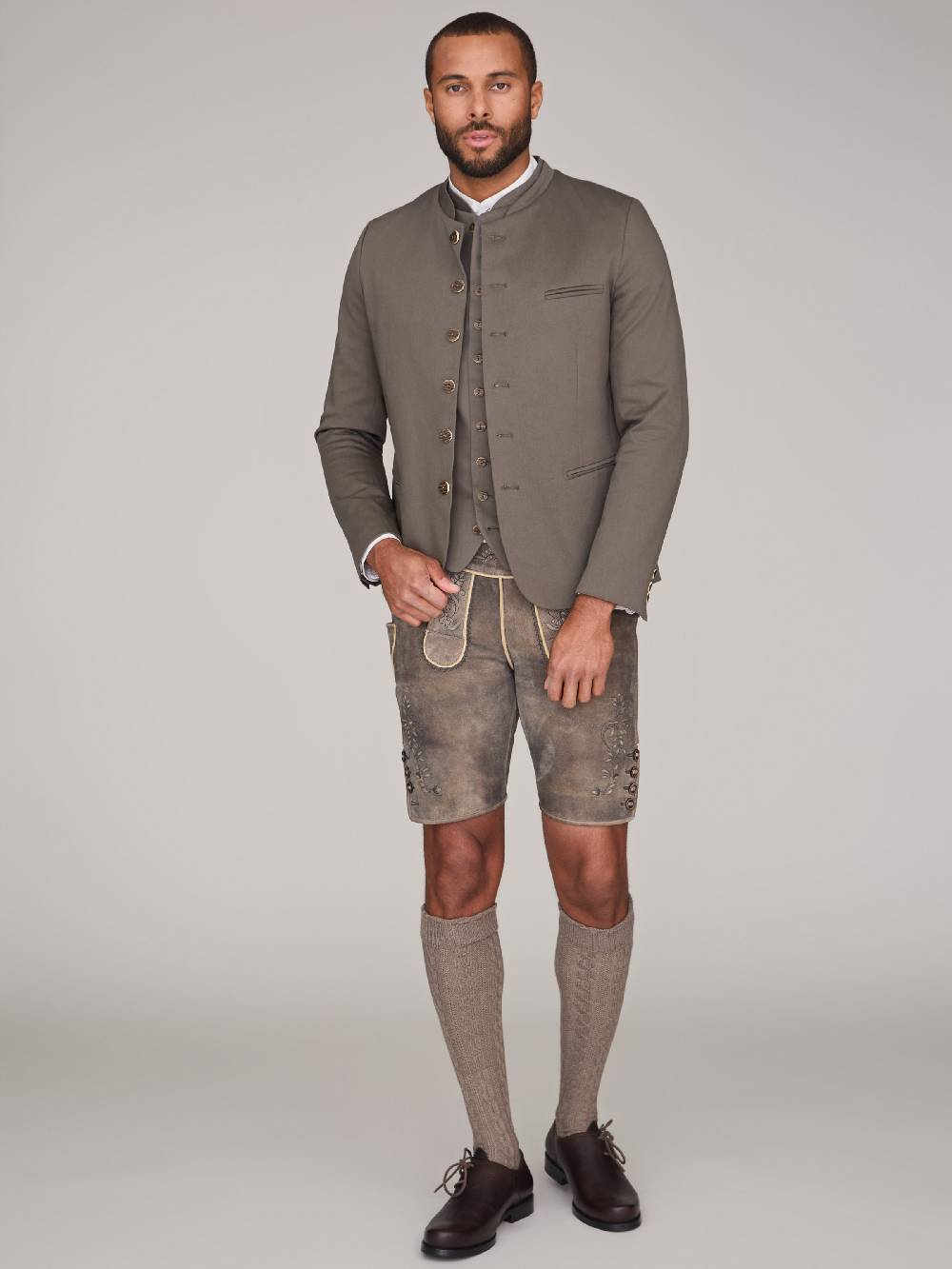 Limberry Grüner Trachtenjanker - VINCENT LIGHT KHAKI Rabatte dieses Monats