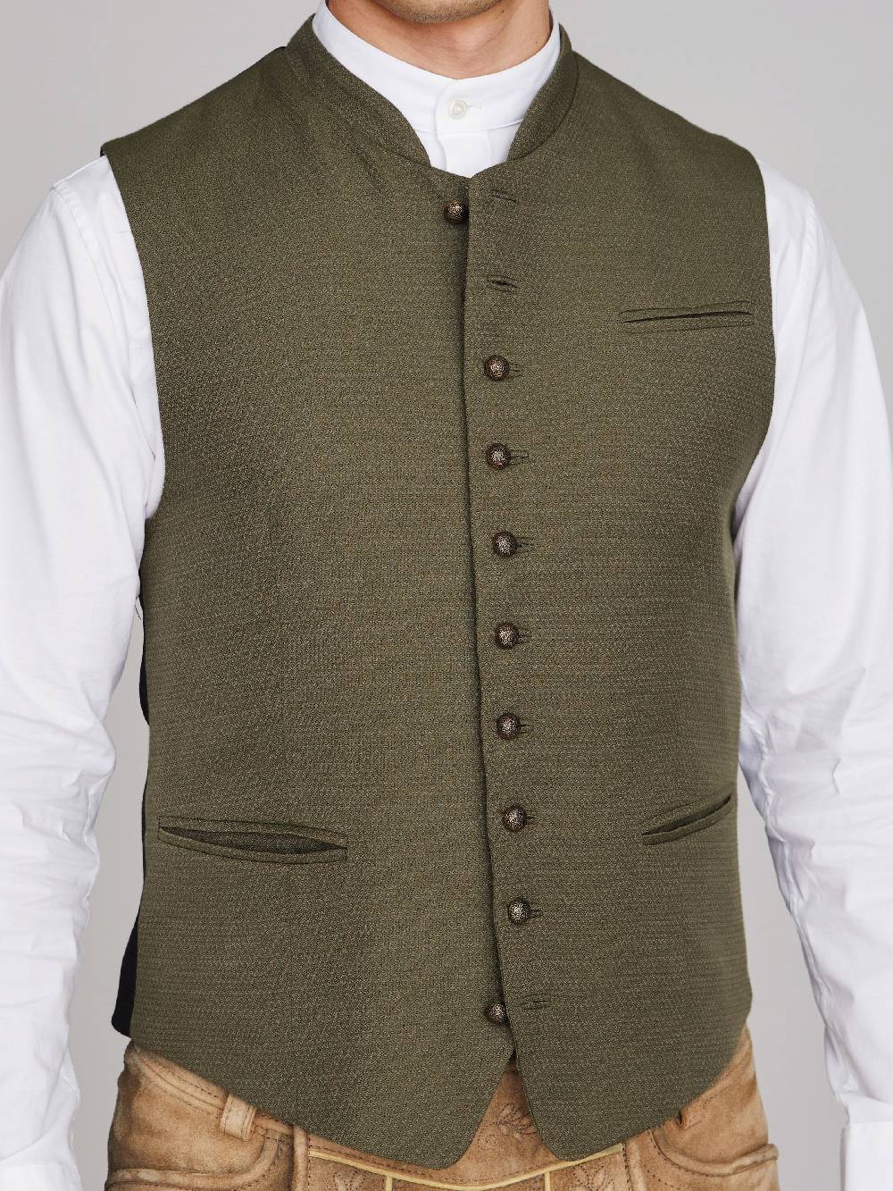 Limberry Olivgrüne Trachtenweste - JULES DARK OLIVE Versandkostenfrei