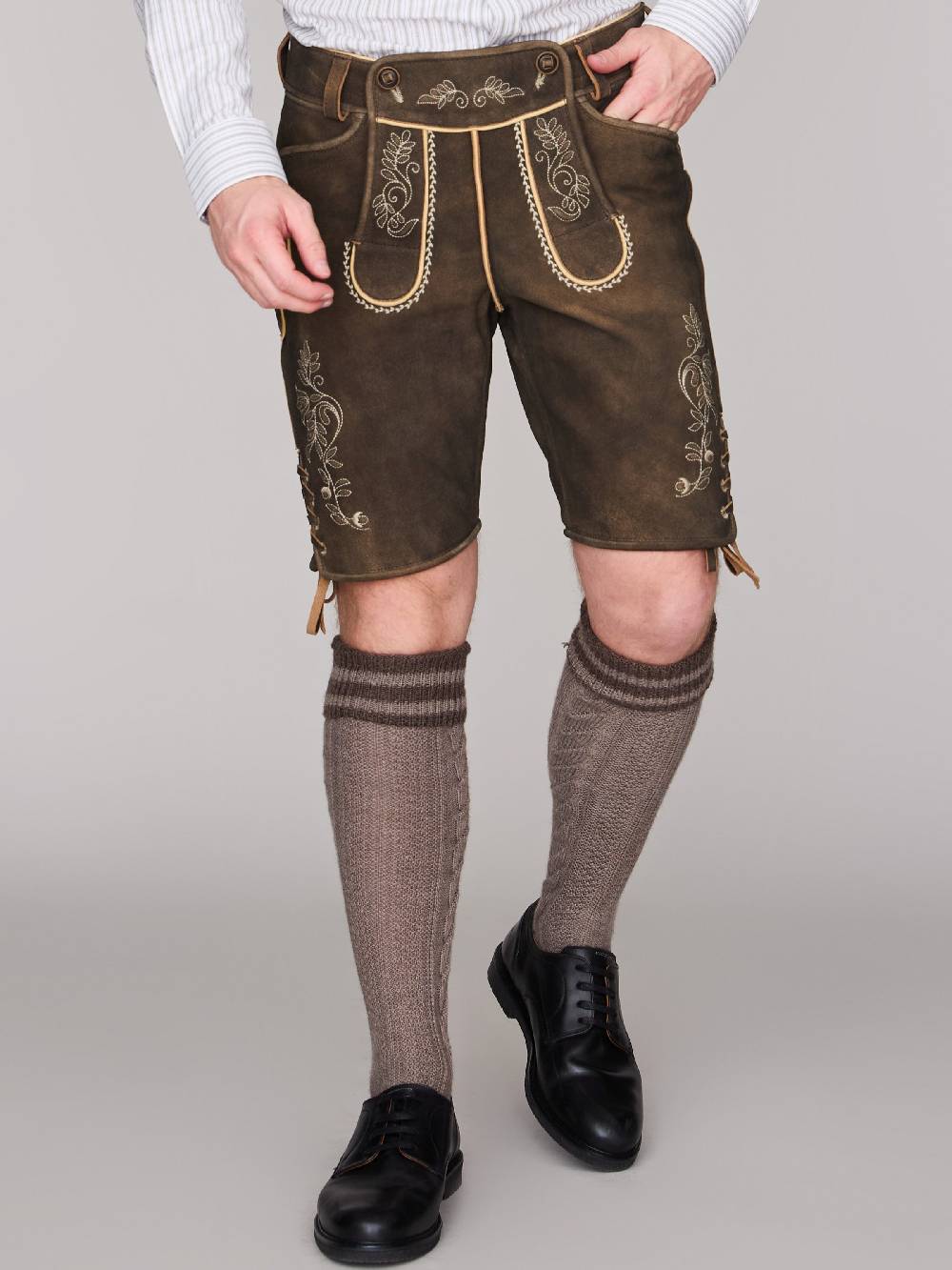 Limberry Dunkelbraune Lederhose - LEOPOLD BRAUN Neueste Mode