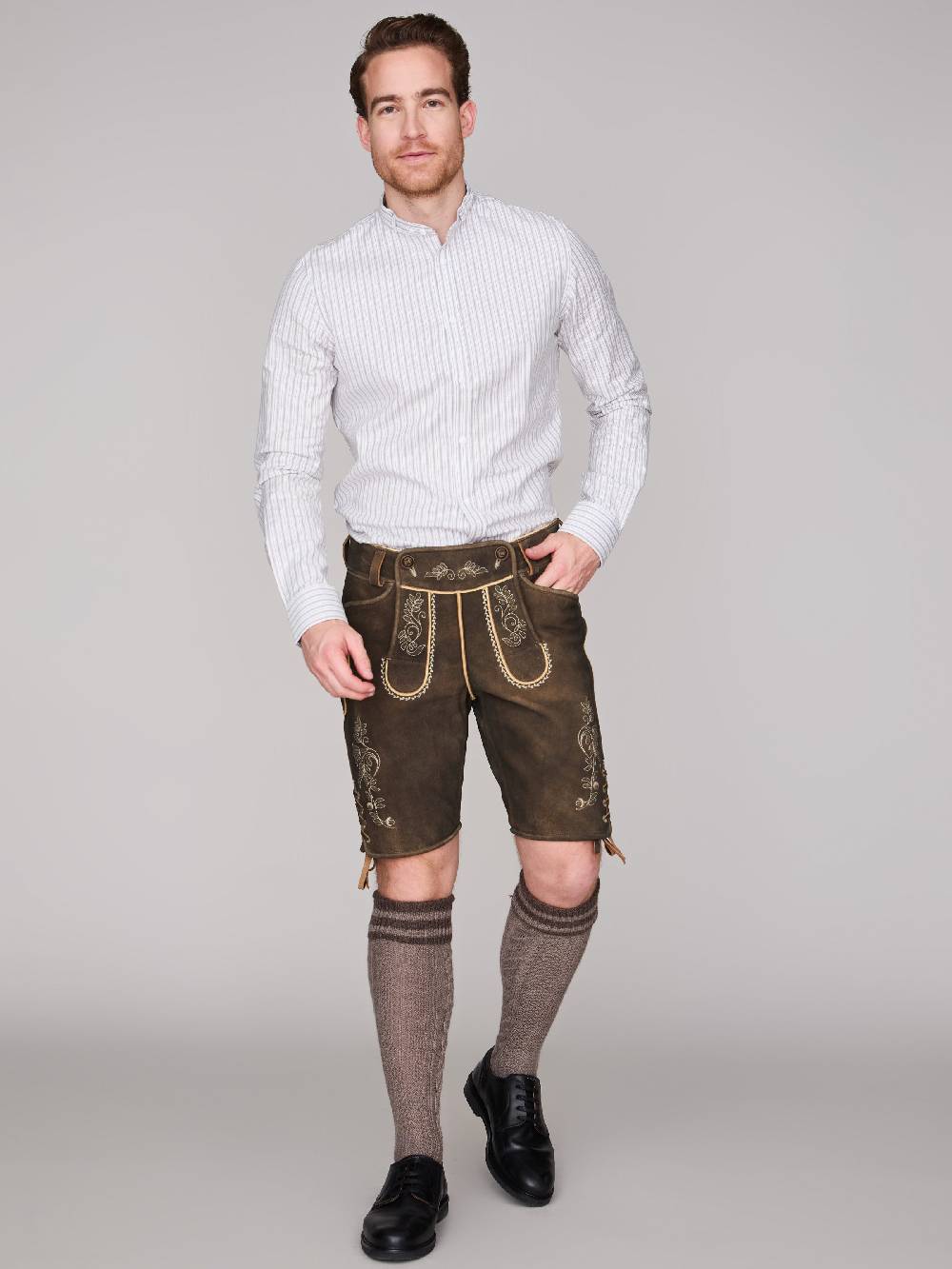 Limberry Dunkelbraune Lederhose - LEOPOLD BRAUN Neueste Mode