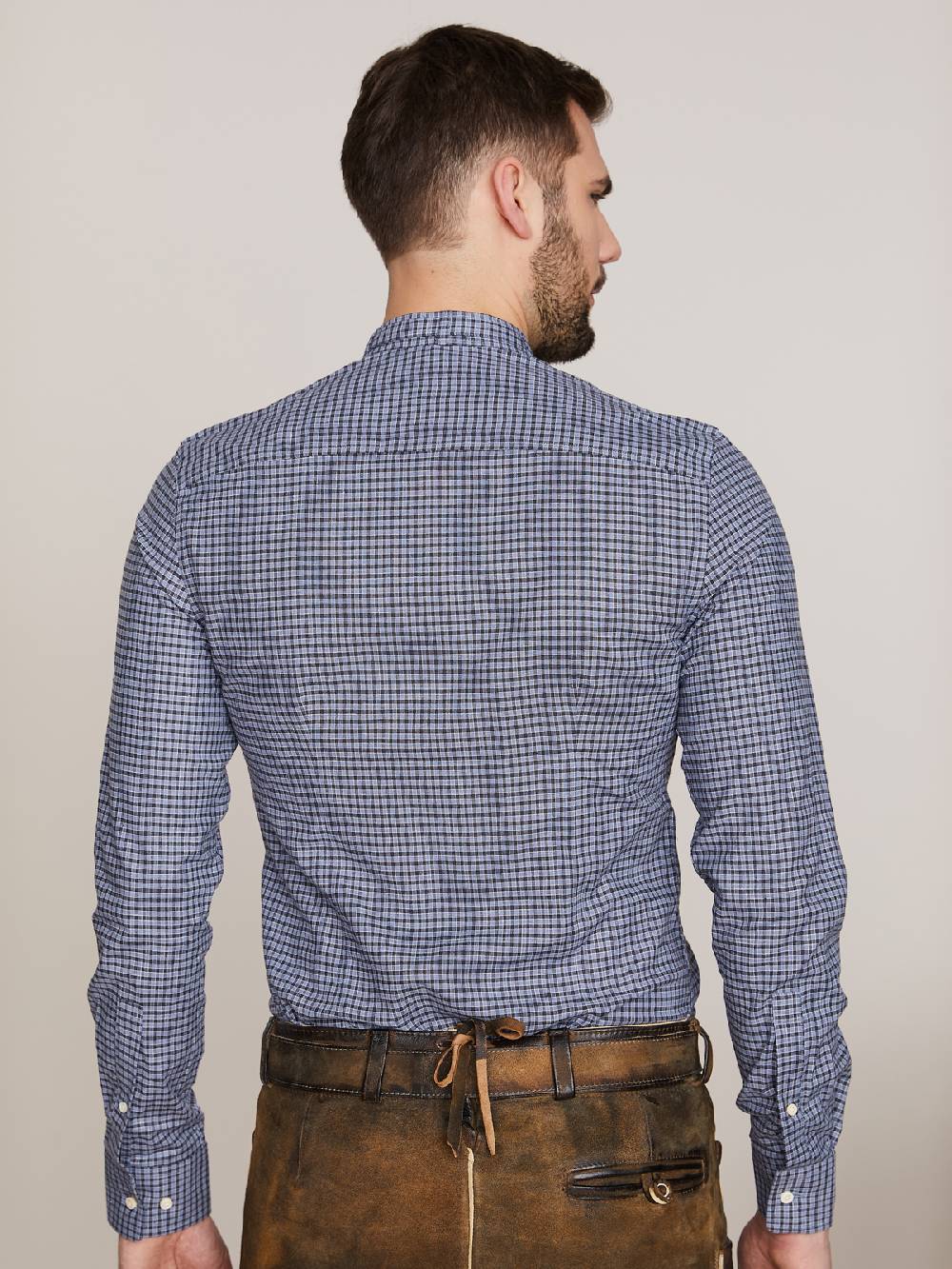 Limberry Blau-schwarzes Karo-Trachtenhemd - LENZ H31 Bis zu 60% Rabatt