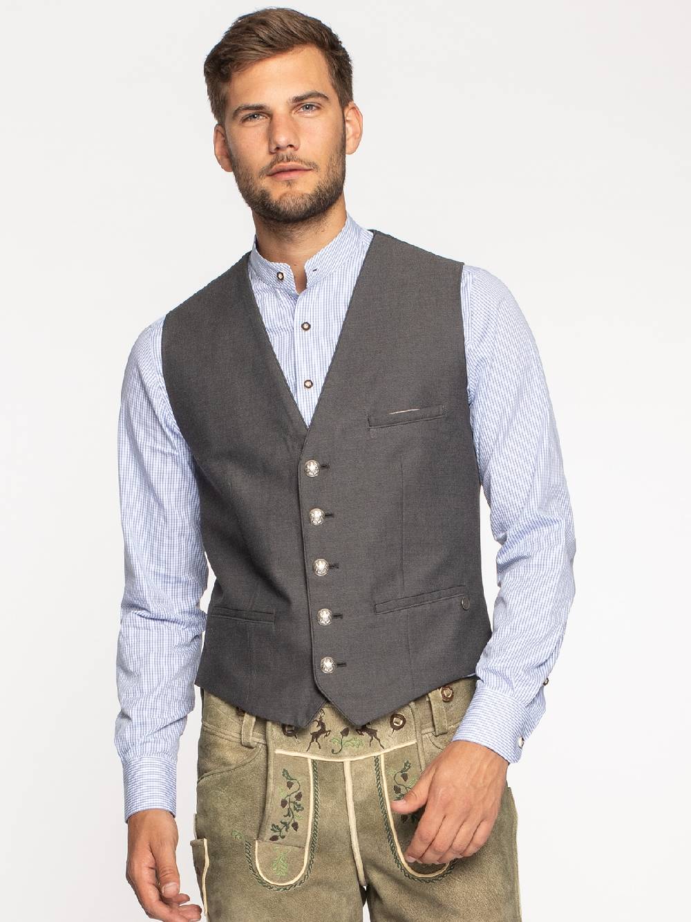 Limberry Trachtenweste in Grau - LOGAN SUMMER GREY Bis zu 65% Rabatt