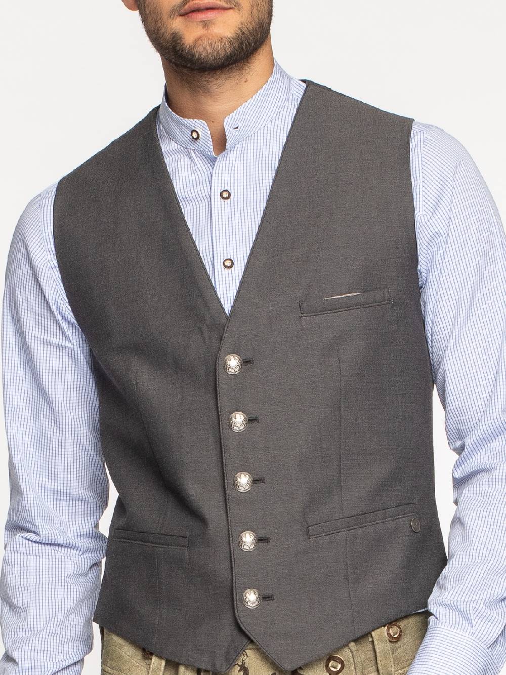 Limberry Trachtenweste in Grau - LOGAN SUMMER GREY Bis zu 65% Rabatt
