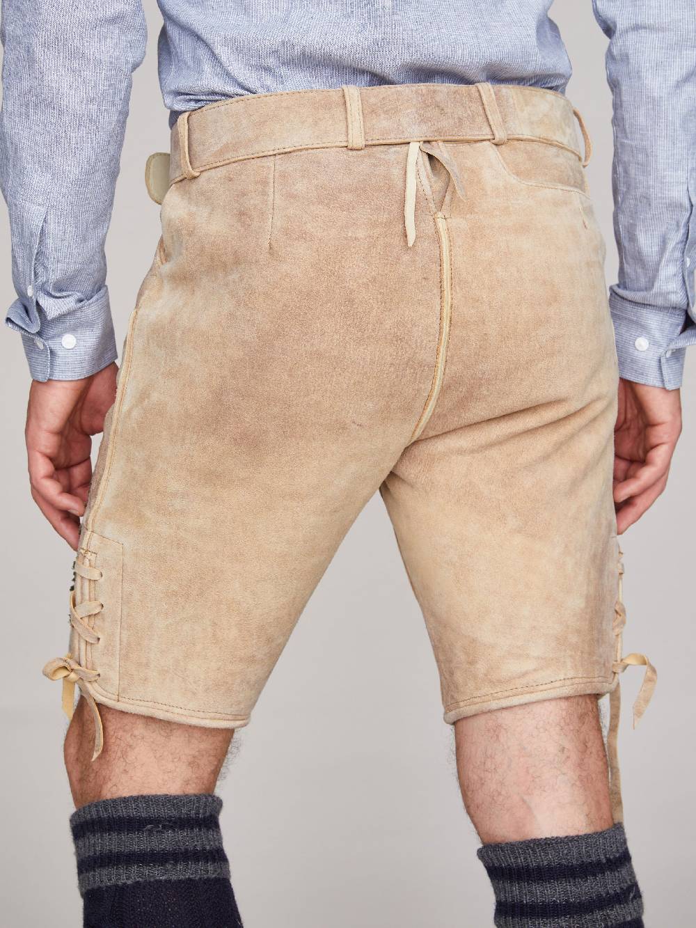 Limberry Schlamm-farbene Ziegenlederhose - LX9666 SCHLAMM Sonderangebot der Fabrik