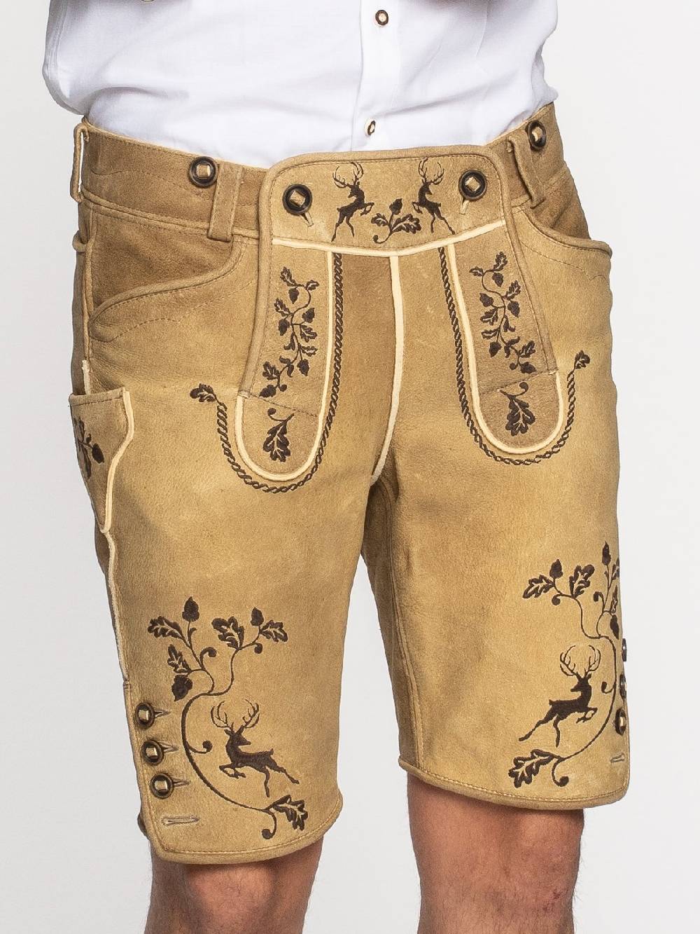 Limberry Hellbraune Hirsch-Lederhose - LUDWIG HELLBRAUN Speichern exportieren