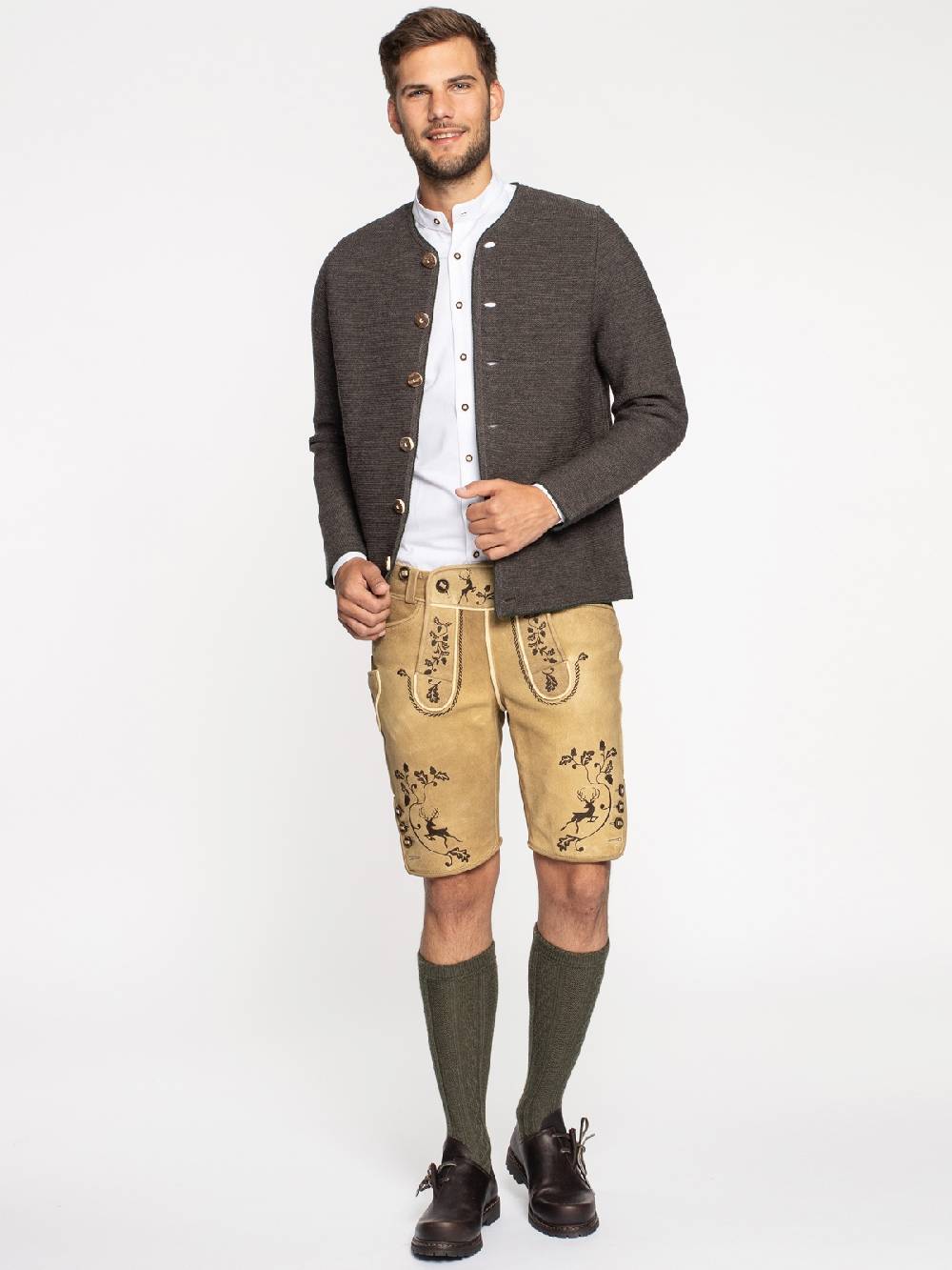 Limberry Hellbraune Hirsch-Lederhose - LUDWIG HELLBRAUN Speichern exportieren