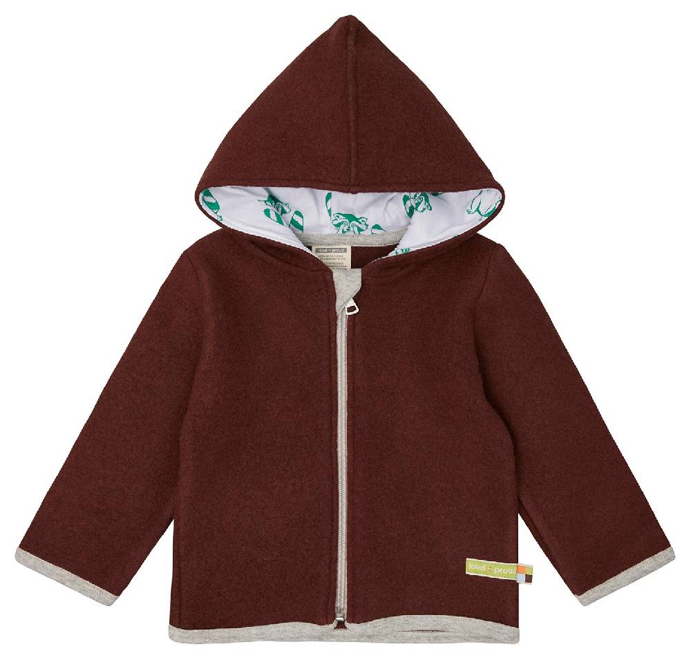 Loud Proud Wollfleece-Jacke mit Kapuze
