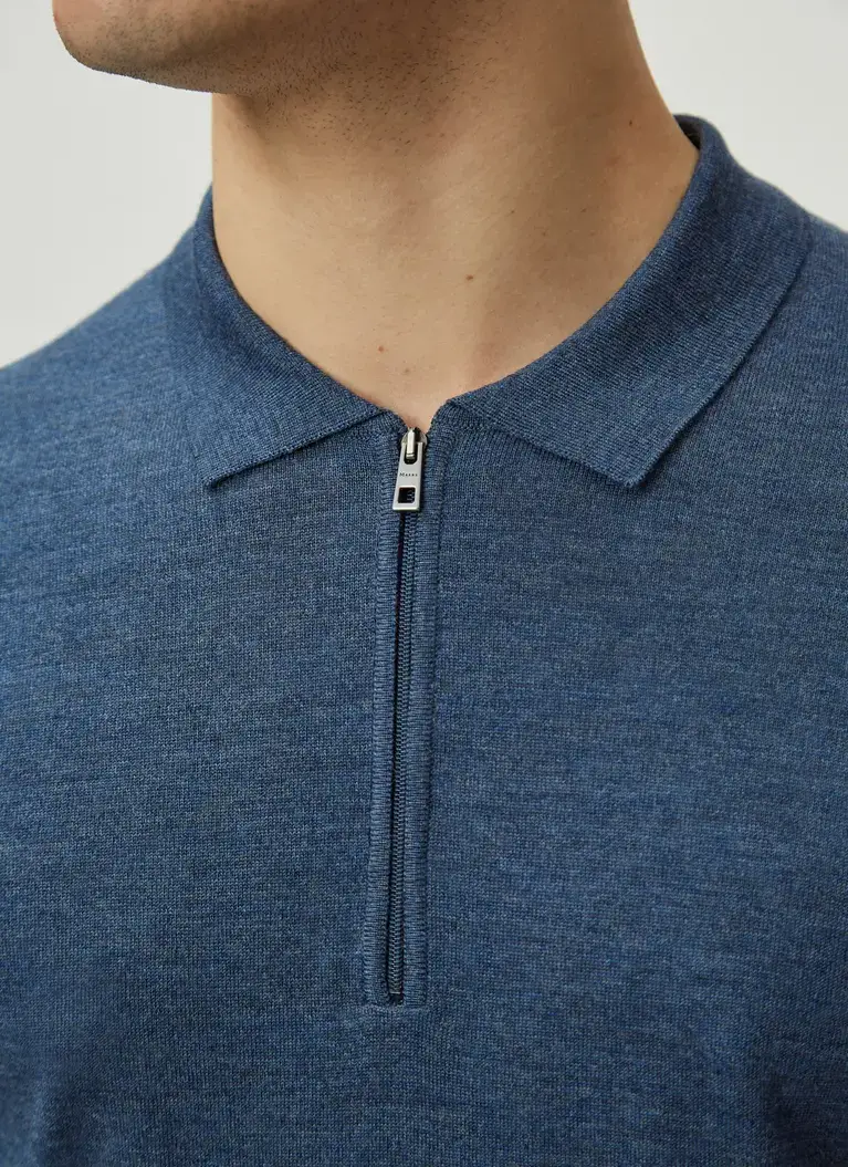 Maerz Muenchen Zipper Polohemd100% MerinowolleArt. Nr. 406400-382 Valentinstagsangebot