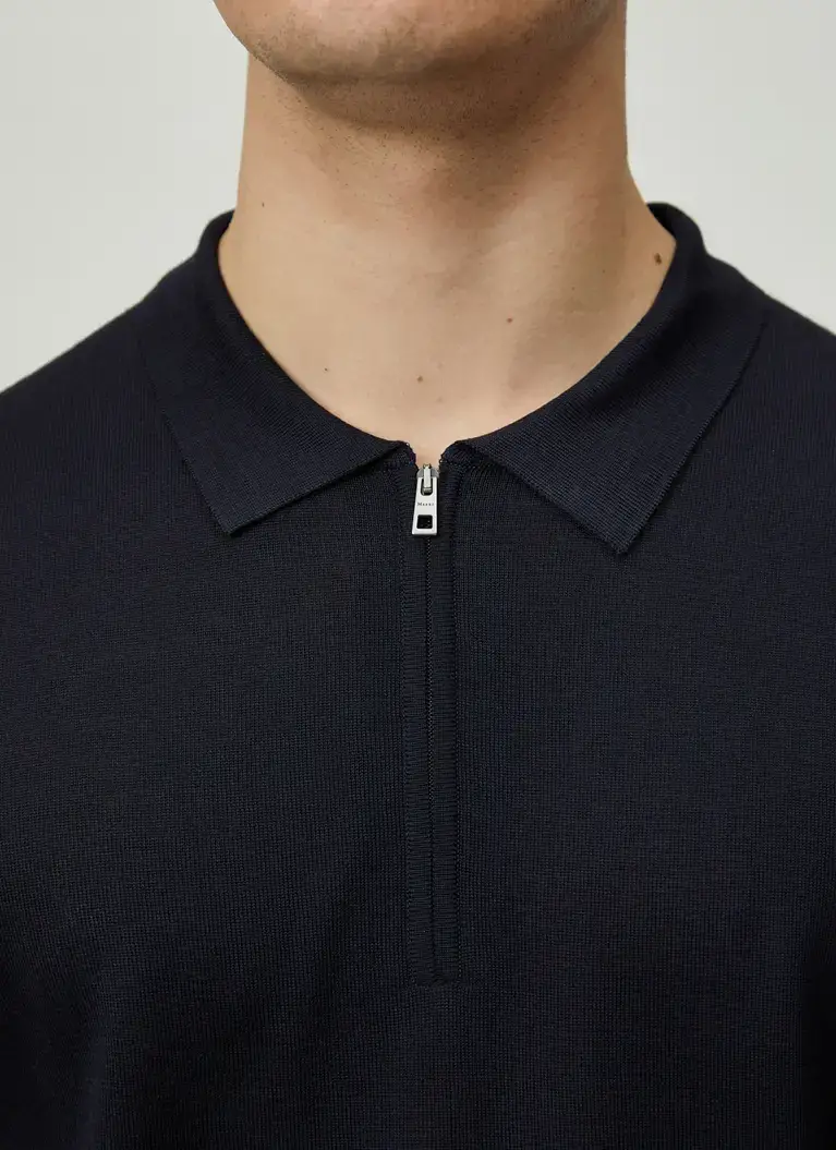 Maerz Muenchen Zipper Polohemd100% MerinowolleArt. Nr. 406400-399 Cyber Monday