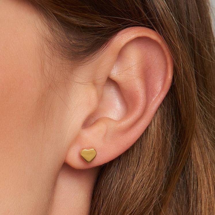 Mosuo Jewellery Herz Gold Ohrringe - Vermeil Exklusive Angebote