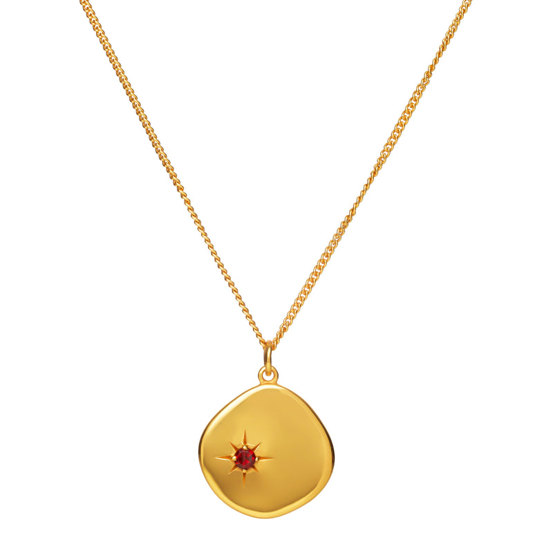Mosuo Jewellery Geburtsstein Halskette Januar - Vermeil & Granat