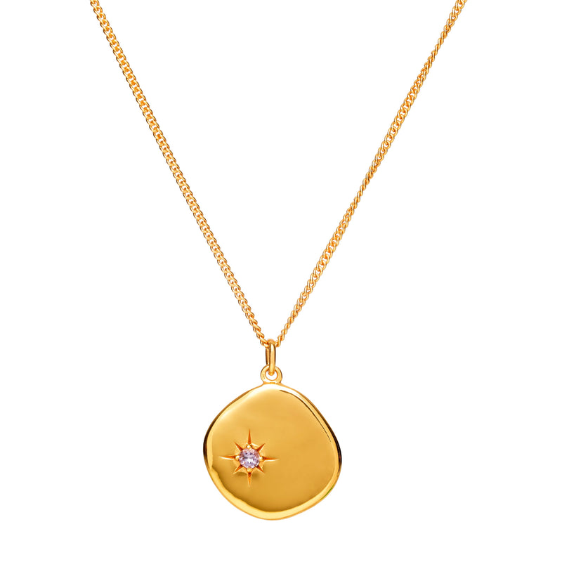 Mosuo Jewellery Geburtsstein Halskette Februar - Vermeil & Amethyst