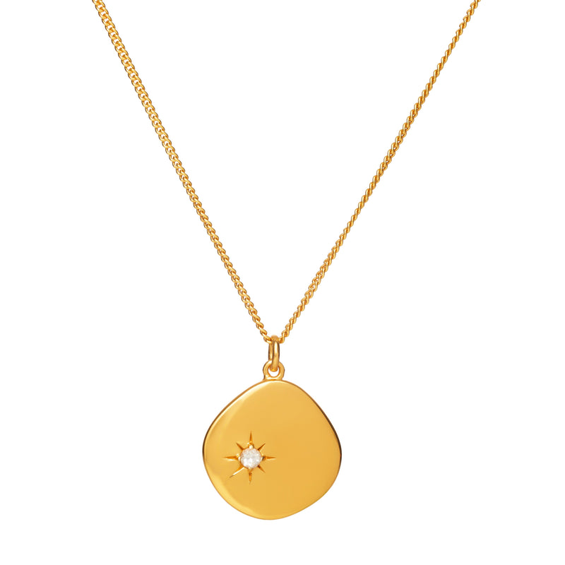 Mosuo Jewellery Geburtsstein Halskette April - Vermeil & Topas