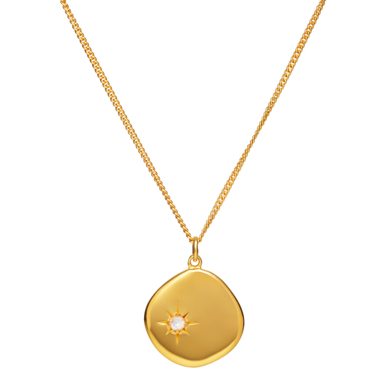 Mosuo Jewellery Geburtsstein Halskette Juni - Vermeil & Mondstein