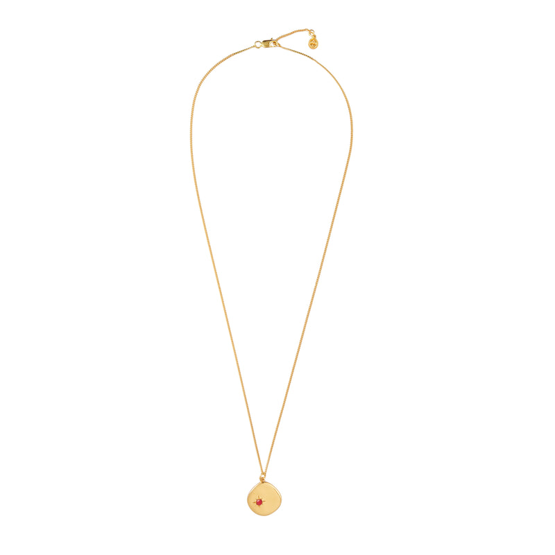 Mosuo Jewellery Geburtsstein Halskette Juli - Vermeil & Rubin Clearance-Verkauf
