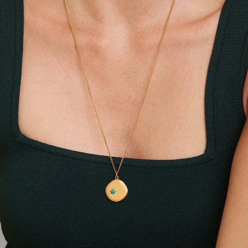 Mosuo Jewellery Geburtsstein Halskette Dezember - Vermeil & Türkis Black Friday Preise