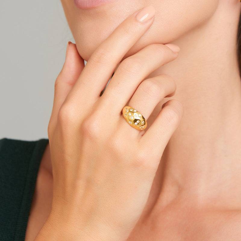Mosuo Jewellery Sternenhimmel Topas Ring - Vermeil Im Verkauf