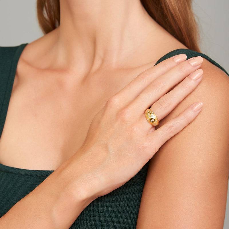 Mosuo Jewellery Sternenhimmel Topas Ring - Vermeil Im Verkauf