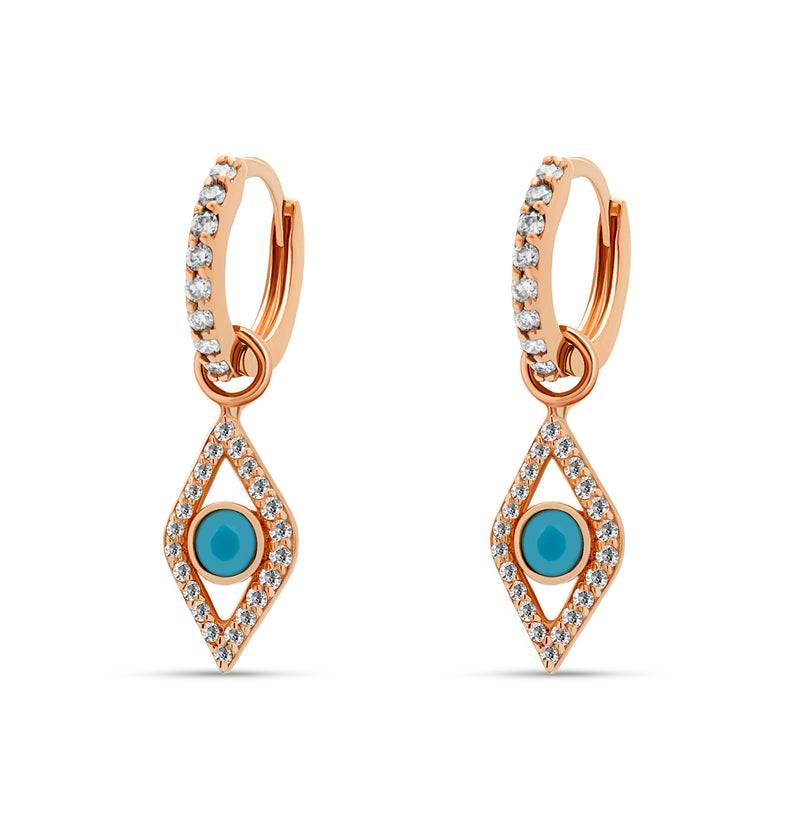 Mosuo Jewellery Mini Diamant Creole mit Nazar Auge Saisonschlussverkauf
