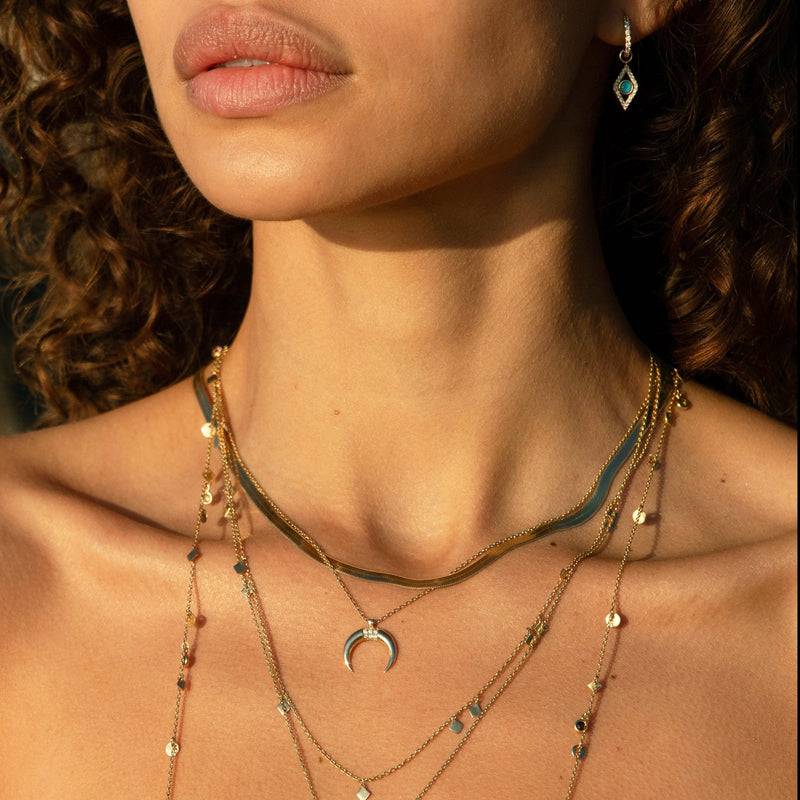 Mosuo Jewellery Mond Diamant Anhängerkette Weihnachtsangebot