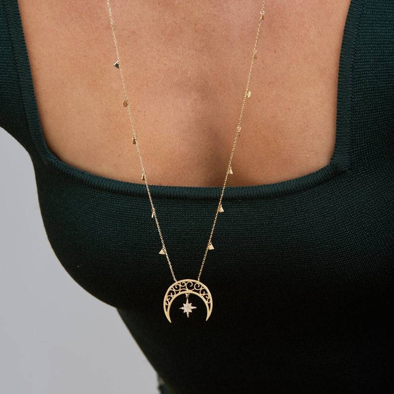 Mosuo Jewellery Diamant Mond & Stern Halskette Top Angebot