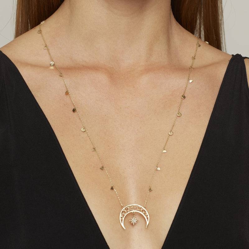 Mosuo Jewellery Diamant Mond & Stern Halskette Top Angebot