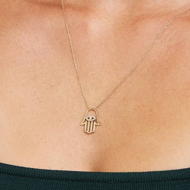 Mosuo Jewellery Hamsa Diamant Halskette Online Outlet