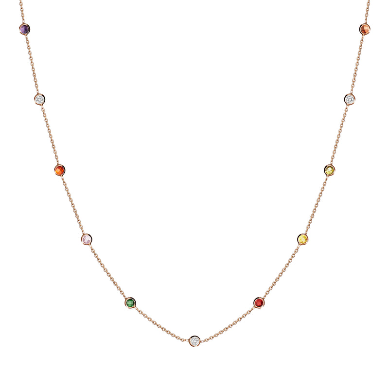 Mosuo Jewellery Regenbogen Halskette mit Steinen Räumungsverkauf